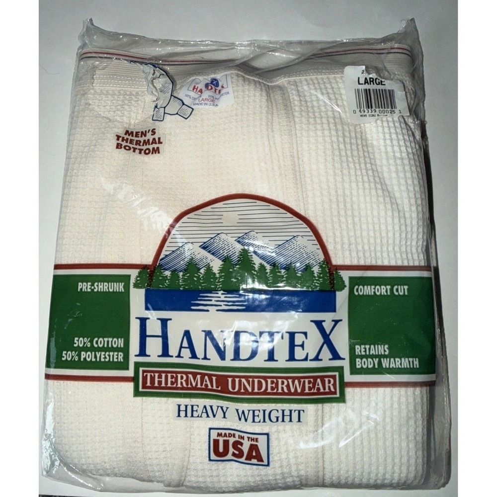 Vtg Handtex Thermal Underwear Heavy Weight Comfort Cut Men's Large NOS Bottoms